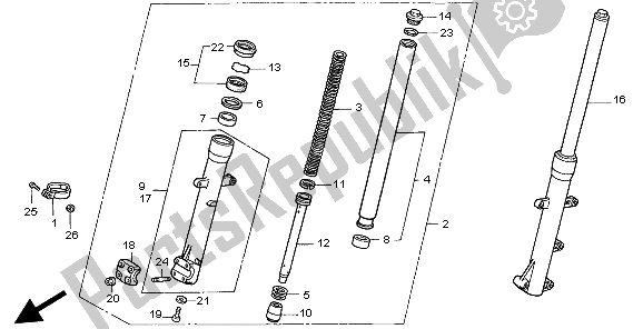 Todas las partes para Tenedor Frontal de Honda CLR 125 1999