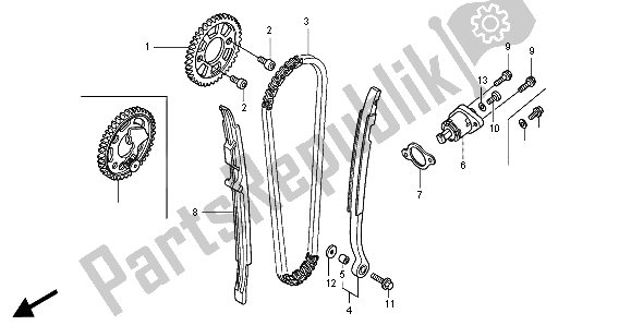 Todas las partes para Cadena De Levas Y Tensor de Honda CRF 450R 2003