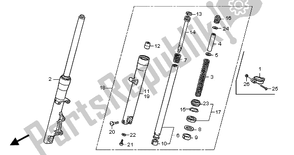 Todas las partes para Tenedor Frontal de Honda XL 125V 2001