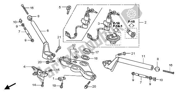 Alle onderdelen voor de Handvatpijp & Hoogste Brug van de Honda CBR 125R 2005