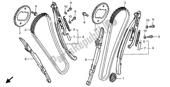 All parts for the Chain & Tensioner of the Honda VT 1100C3 1998