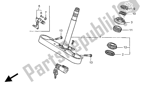 Toutes les pièces pour le Potence De Direction du Honda GL 1500C 1998