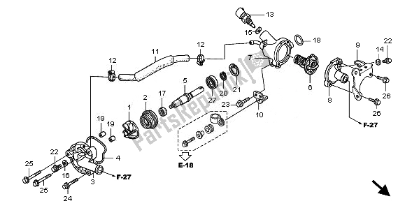 Tutte le parti per il Pompa Dell'acqua del Honda SH 125R 2010