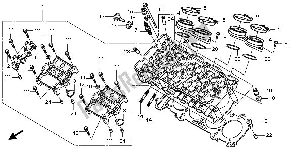 Alle onderdelen voor de Cilinderkop van de Honda CBR 1000 RR 2010