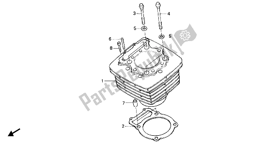 Tutte le parti per il Cilindro del Honda NX 650 1988