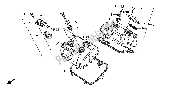 Todas las partes para Cubierta De Tapa De Cilindro de Honda NSA 700A 2008