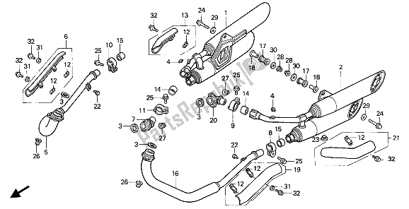 Tutte le parti per il Silenziatore Di Scarico del Honda VF 750C 1993