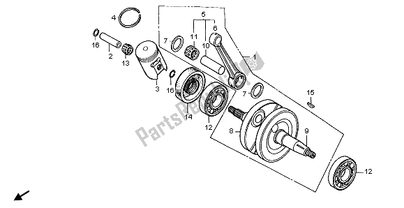 All parts for the Crankshaft & Piston of the Honda CR 80 RB LW 2000