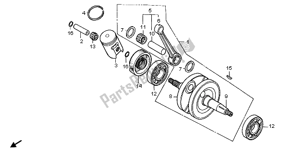 Toutes les pièces pour le Vilebrequin Et Piston du Honda CR 80 RB LW 2000