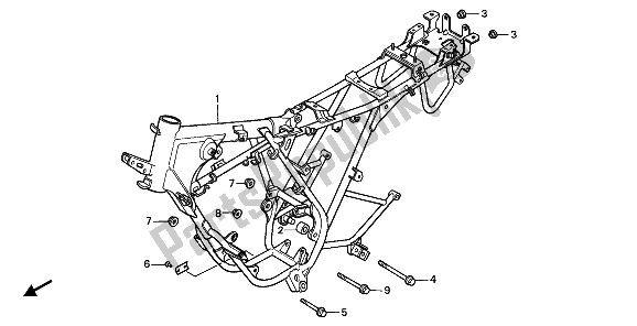 Alle onderdelen voor de Frame Lichaam van de Honda NSR 50S 1989