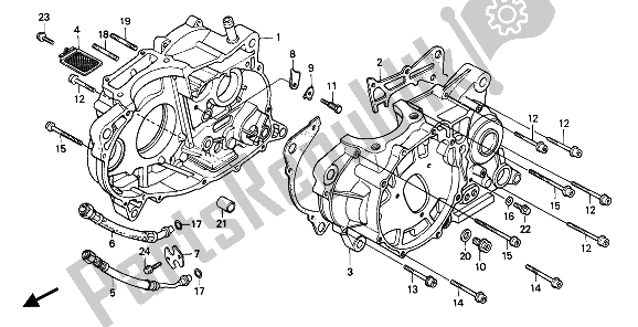 Todas las partes para Caja Del Cigüeñal de Honda XR 600R 1991