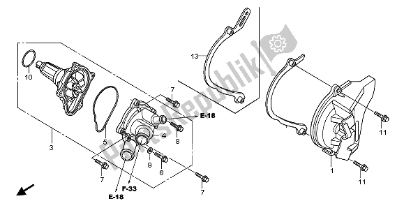 Todas as partes de Bomba De água do Honda CBR 1000 RR 2009