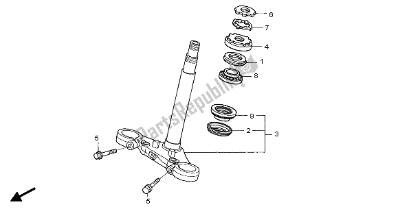 All parts for the Steering Stem of the Honda CBF 500 2007