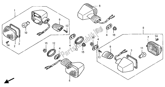 All parts for the Winker of the Honda CBR 900 RR 2001