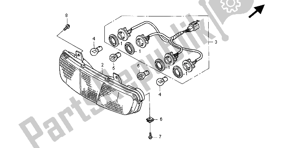 Tutte le parti per il Luce Di Combinazione Posteriore del Honda ST 1100A 2000