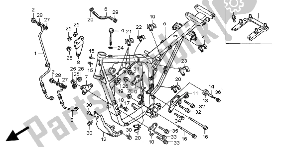 Toutes les pièces pour le Corps De Châssis du Honda SLR 650 1997