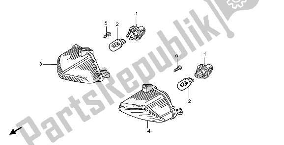 All parts for the Winker of the Honda VFR 800A 2006