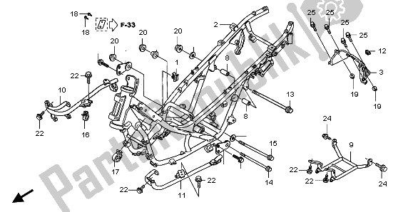All parts for the Frame Body of the Honda FJS 600D 2006