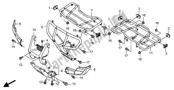 All parts for the Carrier of the Honda TRX 500 FA Fourtrax Foreman Rubican 2009