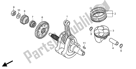 Alle onderdelen voor de Krukas & Zuiger van de Honda CBR 250R 2011