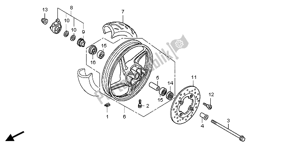 Todas las partes para Rueda Delantera de Honda SH 125 2007