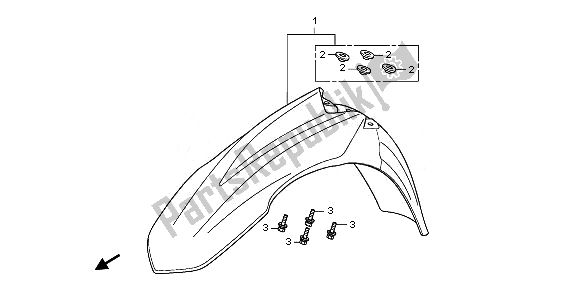 All parts for the Front Fender of the Honda CRF 250R 2011