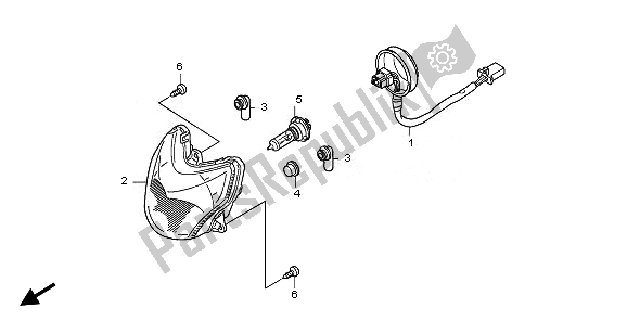 Tutte le parti per il Faro del Honda SH 300 2011