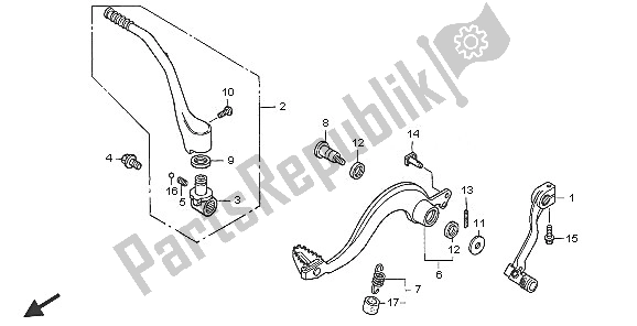 Tutte le parti per il Pedale E Kick Starter del Honda CRF 250R 2005