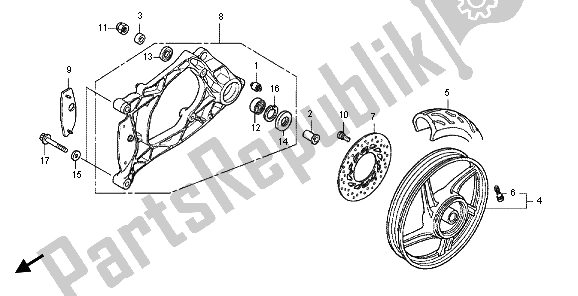 Todas las partes para Rueda Trasera Y Basculante de Honda SH 125R 2012