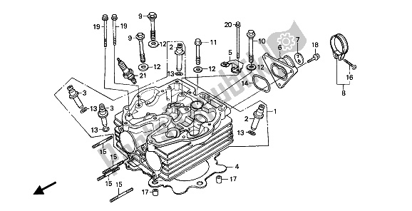 Todas las partes para Cabeza De Cilindro de Honda XR 250R 1990