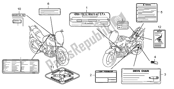 Todas as partes de Etiqueta De Cuidado do Honda CBF 600 SA 2008