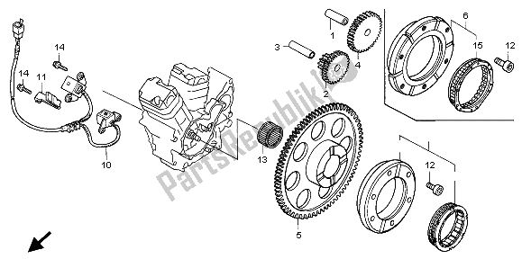 Tutte le parti per il Generatore Di Impulsi E Frizione Di Avviamento del Honda VT 600C 1998