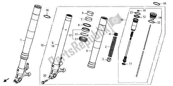 All parts for the Front Fork of the Honda CBR 1000 RA 2012