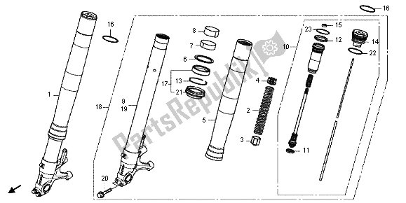 Wszystkie części do Przedni Widelec Honda CBR 1000 RA 2012