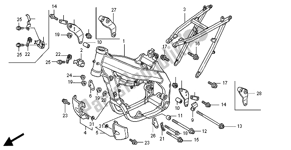 Tutte le parti per il Corpo Del Telaio del Honda CRF 450R 2003