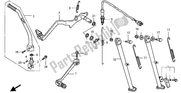 Tutte le parti per il Pedale E Kick Starter del Honda XR 250R 1996