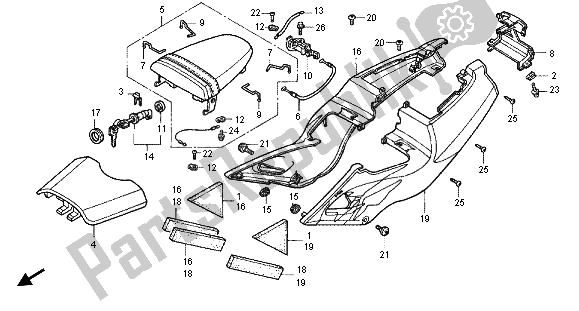 Toutes les pièces pour le Siège Et Housse Latérale du Honda RVF 400R 1996