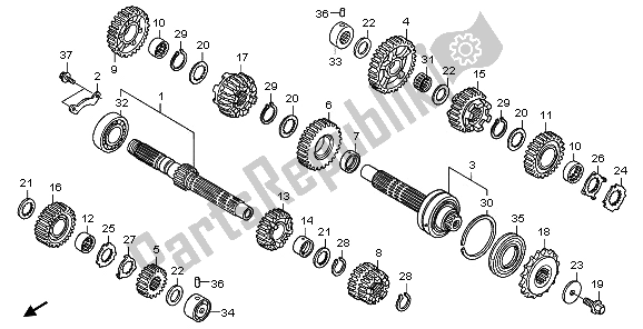All parts for the Transmission of the Honda XL 1000 VA 2009