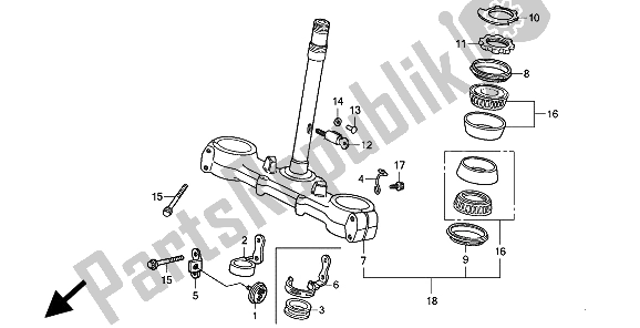 Toutes les pièces pour le Potence De Direction du Honda XR 600R 1994