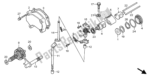 All parts for the Exhaust Valve of the Honda CR 250R 1995