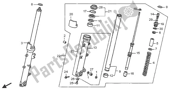 Tutte le parti per il Forcella Anteriore del Honda VFR 800 2005