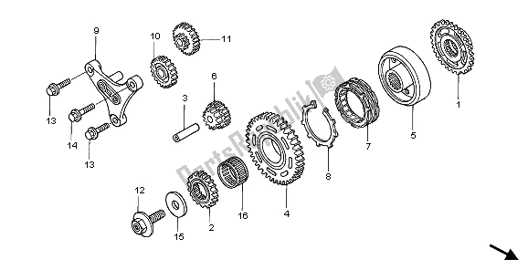 All parts for the Starting Clutch of the Honda TRX 450 ER Sportrax 2006