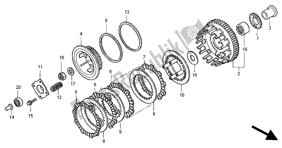 Todas as partes de Embreagem do Honda CB 500S 2000