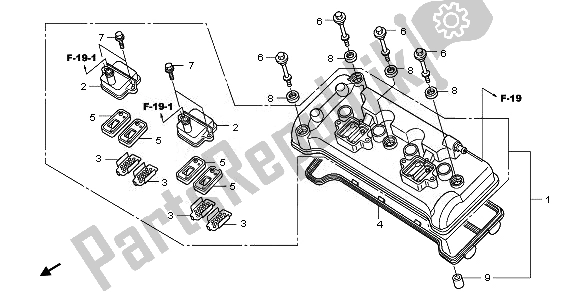 All parts for the Cylinder Head Cover of the Honda CB 1000 RA 2011