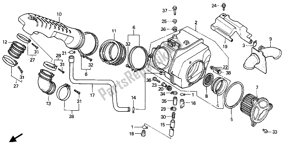 All parts for the Air Cleaner of the Honda XRV 750 Africa Twin 1990