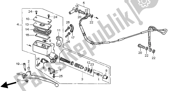 Todas las partes para Cilindro Maestro Del Embrague de Honda GL 1500 SE 1998