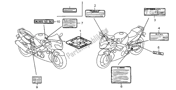 All parts for the Caution Label of the Honda CBR 600F 2007