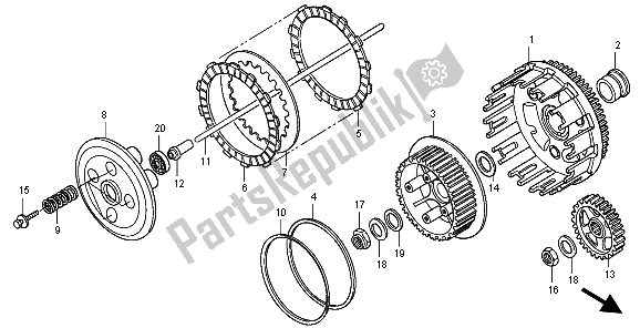 Tutte le parti per il Frizione del Honda XR 650R 2004