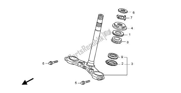 All parts for the Steering Stem of the Honda CB 600F Hornet 2007