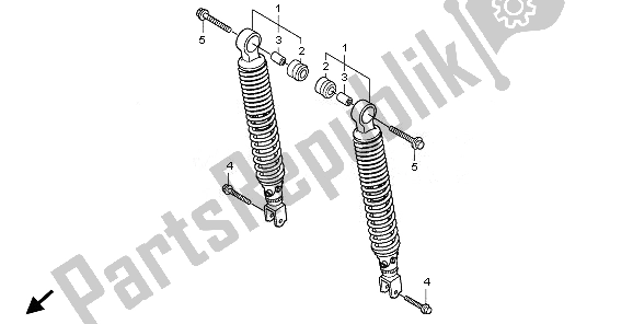 All parts for the Rear Cushion of the Honda SH 150S 2011